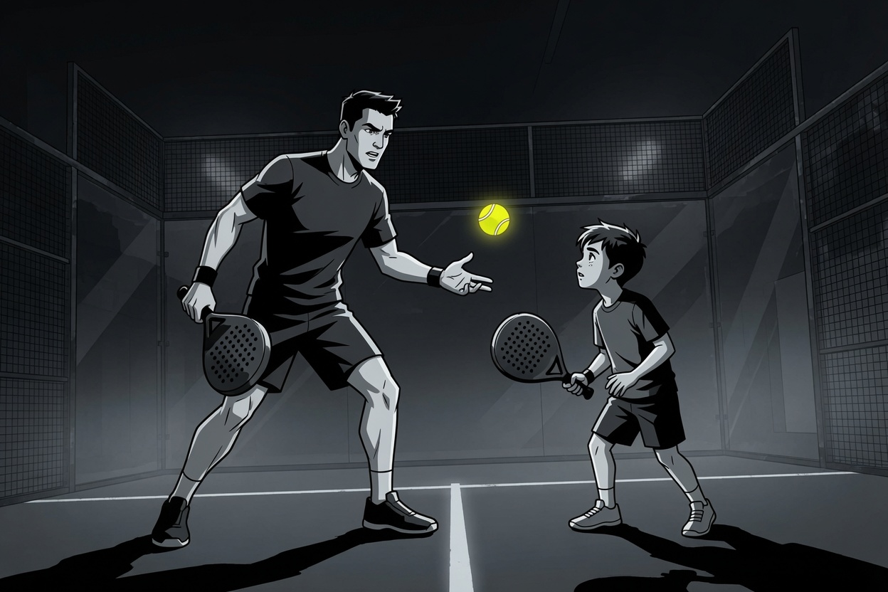 Anniversaire d'enfant en cours de padel à Brive